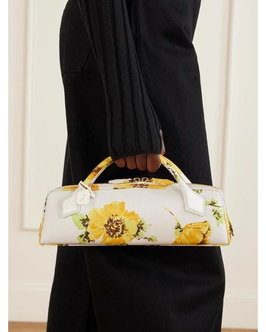 Alaïa Metallic Le Teckle Floral-Print Leather Clutch