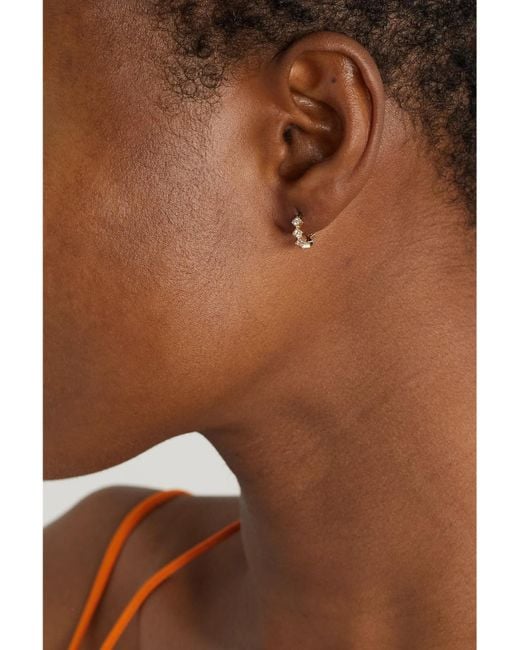 Jacquie Aiche Metallic 14-Karat Diamond Single Hoop Earring