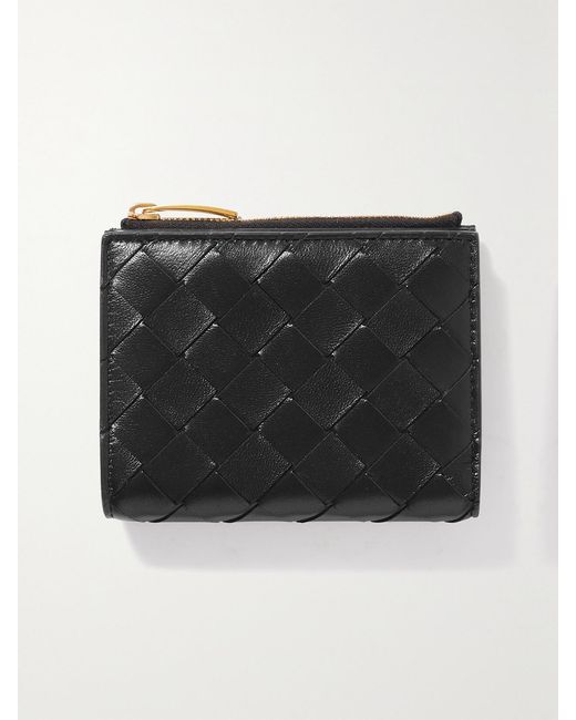 Bottega Veneta Black Intrecciato Leather Wallet