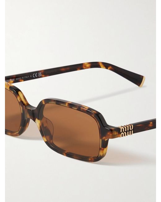 Miu Miu Multicolor Rectangular-Frame Acetate Sunglasses