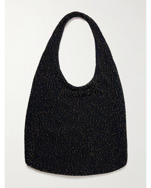 Gabriela Hearst Black Manasa Bead-Embellished Cashmere Shoulder Bag