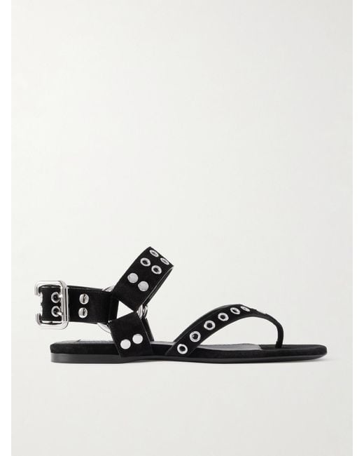 Alaïa Black Sandalen Aus Veloursleder Mit Verzierungen