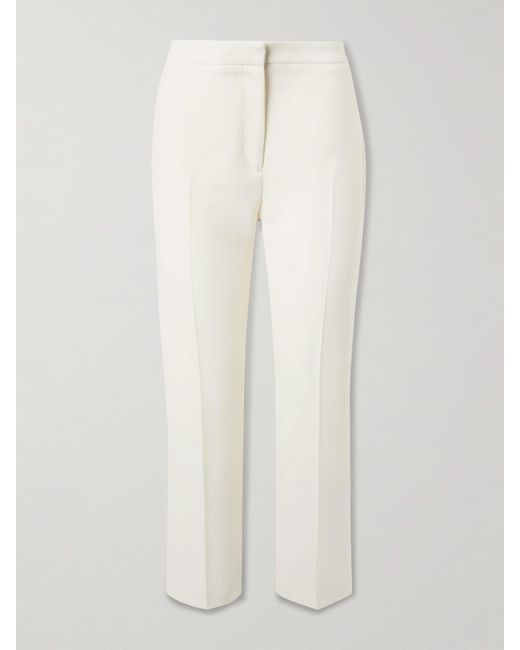 Alexander McQueen White Wool-Canvas Tapered Pants