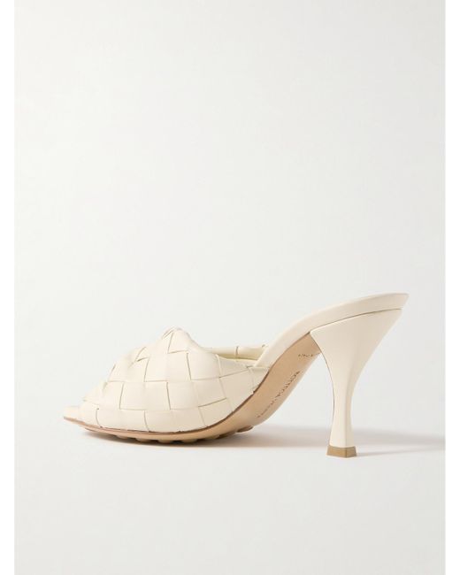 Bottega Veneta Natural Blink Twisted Intrecciato Leather Mules