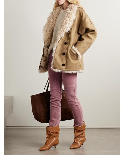 Isabel Marant Pink Leniya Cotton-Blend Corduroy Skinny Pants