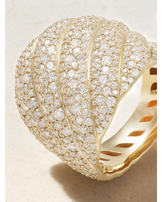 David Yurman Natural Sculpted Cable 18-Karat Diamond Ring