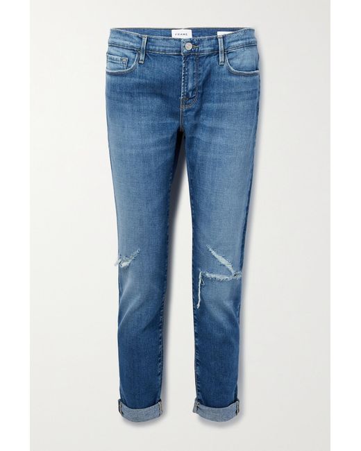 FRAME Denim Le Garcon Cropped Slim Boyfriend Organic Jeans in Blue Lyst Canada