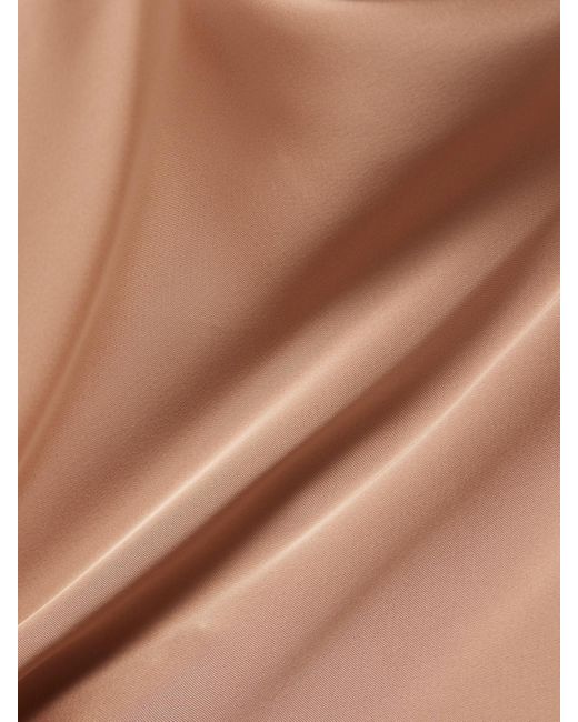 Norma Kamali Natural Maria Top Aus Glänzendem Satin Mit Wasserfallausschnitt