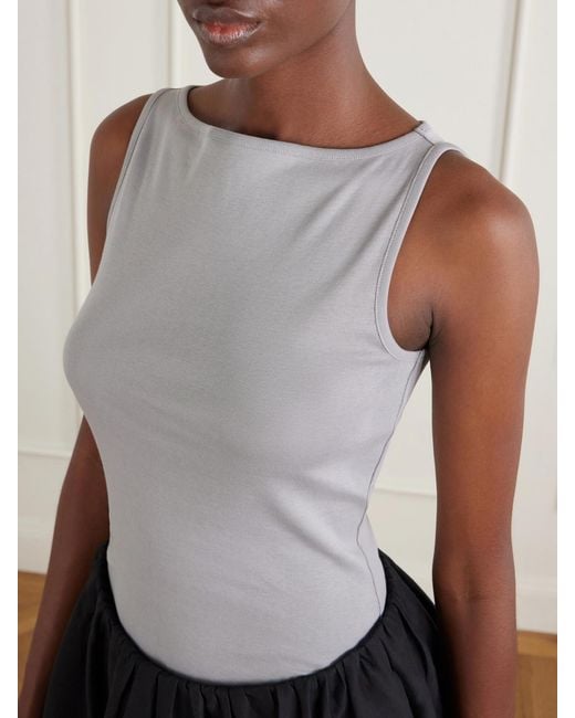 Flore Flore Gray Timmi Ribbed Organic Cotton Tank