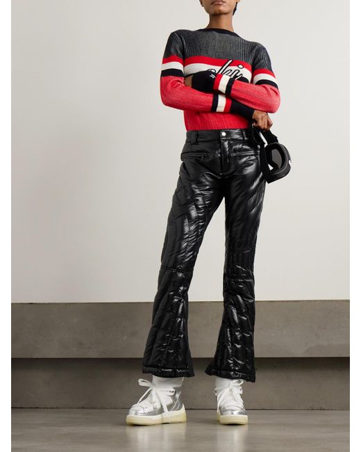 Perfect Moment Black Johnnie Walker Carving Air Bootcut-Skihose Mit Steppmuster