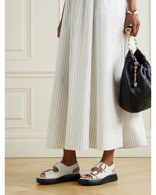 Tod's White Leather Sandals