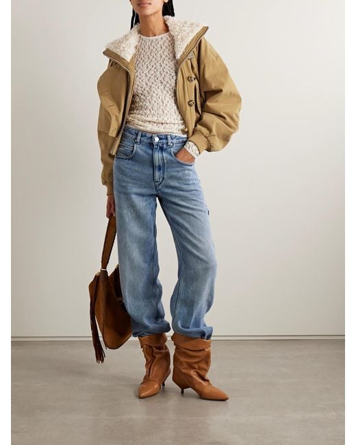 Isabel Marant Natural Oana Fleece-Trimmed Cotton-Twill Jacket
