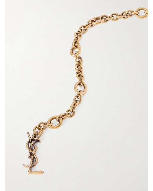 Saint Laurent Natural Tone Chain Belt