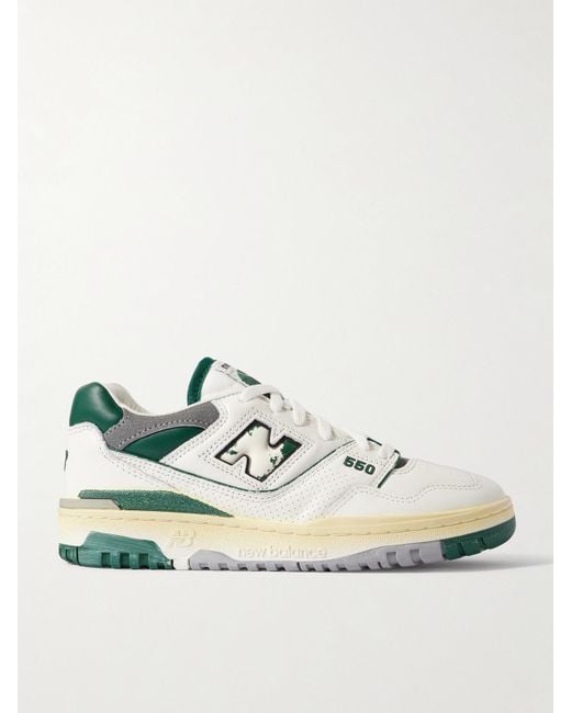 New Balance Metallic 550 Sneakers Aus Strukturiertem Leder Und Glattleder Mit Perforationen Und Distressed-Details