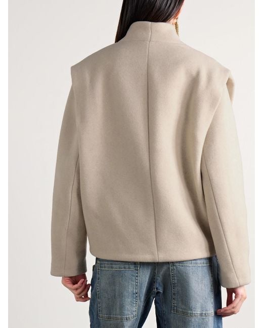 Isabel Marant Natural Drogo Brushed Recycled Wool-Blend Jacket