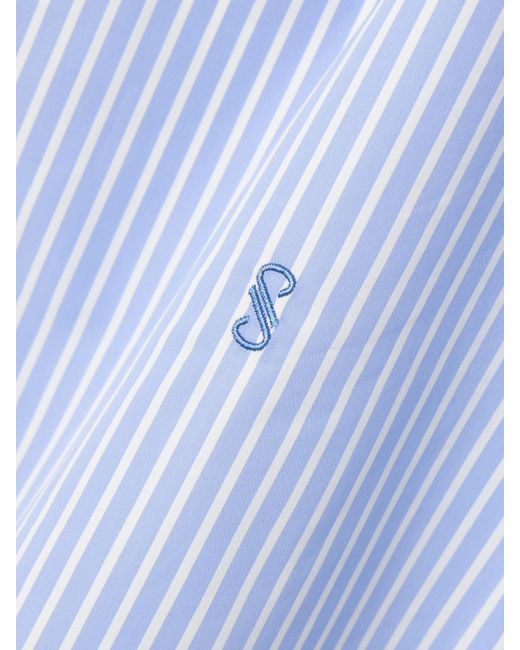 Proenza Schouler Blue Hunter Striped Cotton And Silk-Blend Poplin Shirt
