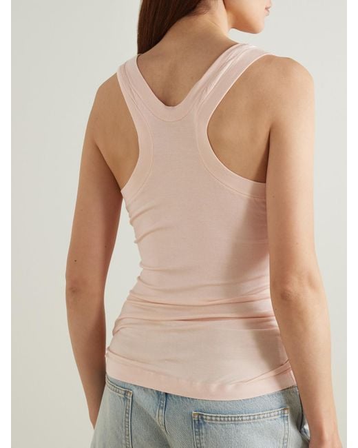 Norma Kamali Pink Racer Tanktop Aus Stretch-Jersey