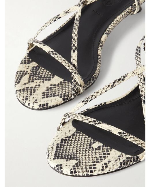 Aeyde Natural Paige Sandalen Aus Leder Mit Schlangeneffekt