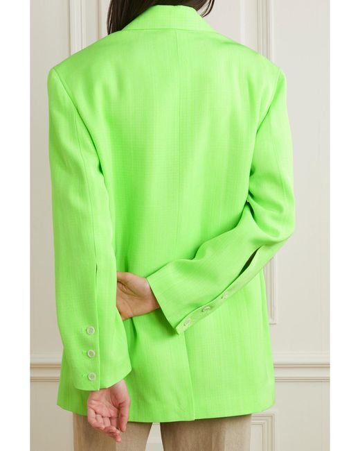 Jacquemus Green Marino Crepe Double-Breasted Blazer