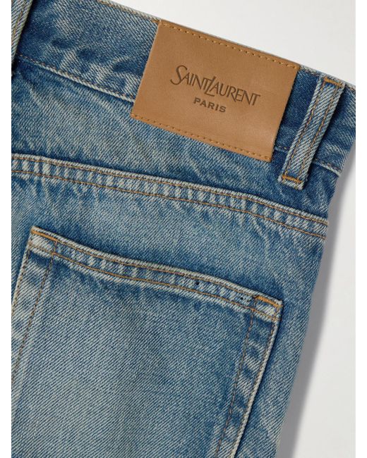 Saint Laurent Blue High-Rise Bootcut Jeans