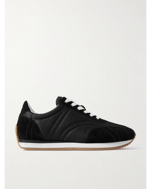 Totême Black Sport Suede-Trimmed Shell Sneakers