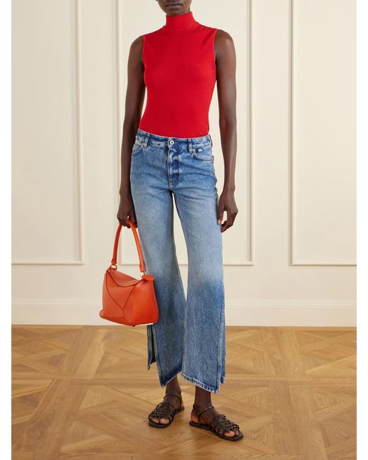 Loewe Orange Paula's Ibiza Puzzle Small Leather Shoulder Bag