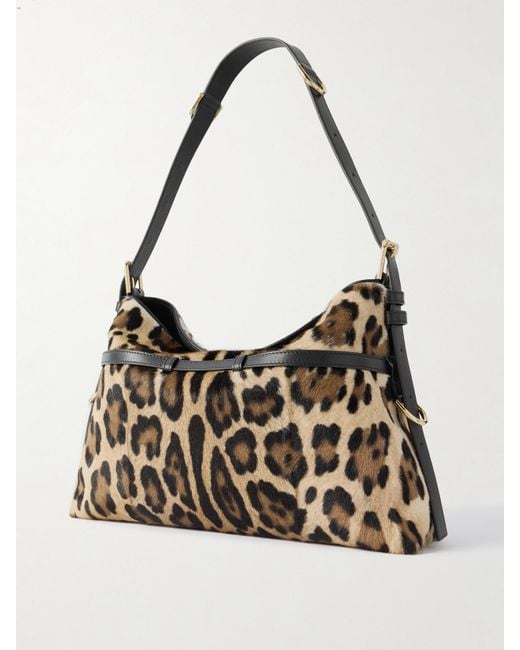 Givenchy Multicolor Voyou Medium Leopard-Print Calf Hair Shoulder Bag