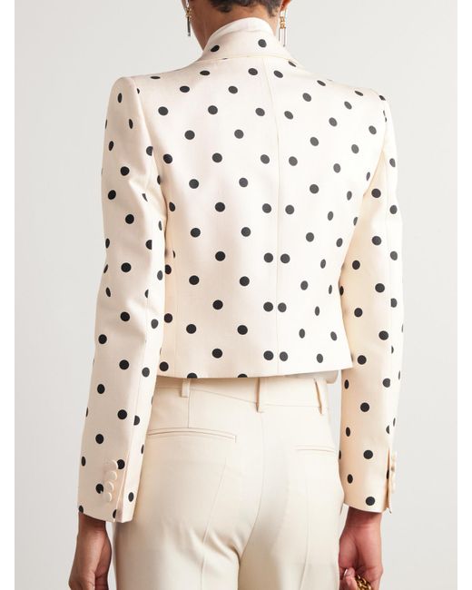 Valentino Garavani Pink Blazer Aus Shantung-Seide Mit Polka-Dots Und Schleife