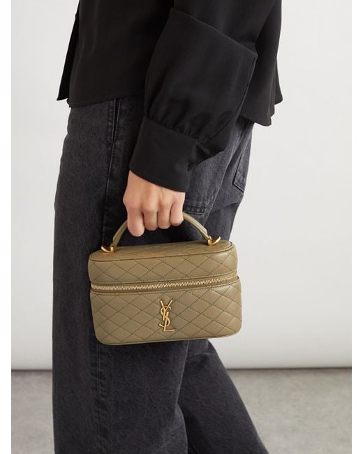Saint Laurent Metallic Gaby Vanity Schultertasche Aus Gestepptem Leder