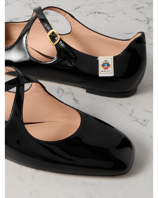 Bally Black Patent-Leather Ballet Flats