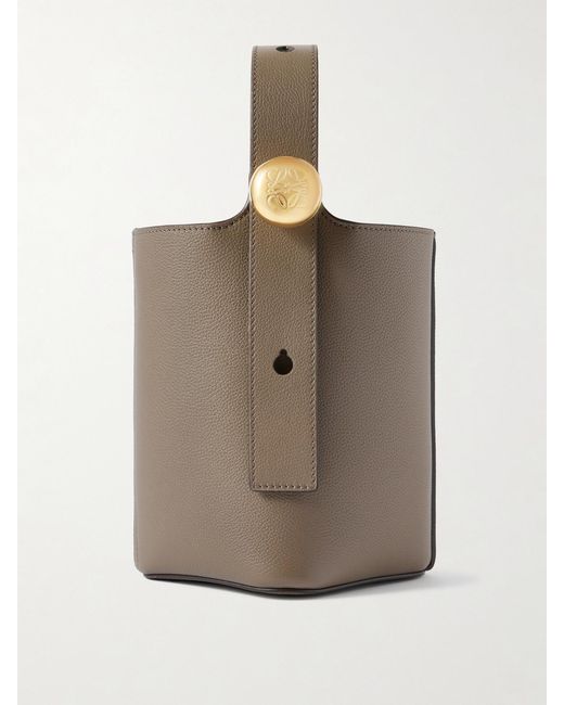 Loewe Natural Pebble Mini Textured-Leather Tote