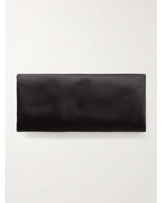 Saint Laurent Black Evening Satin Clutch
