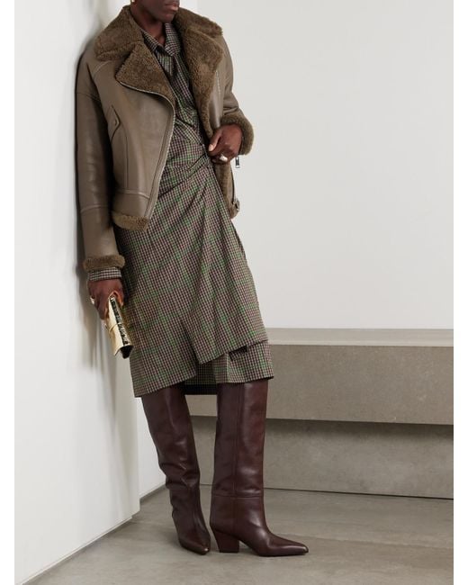Yves Salomon Green Shearling Jacket