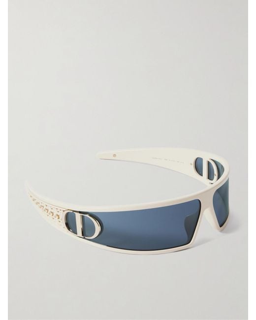 Dior Blue Verydior M1U Wrap-Around Acetate Sunglasses