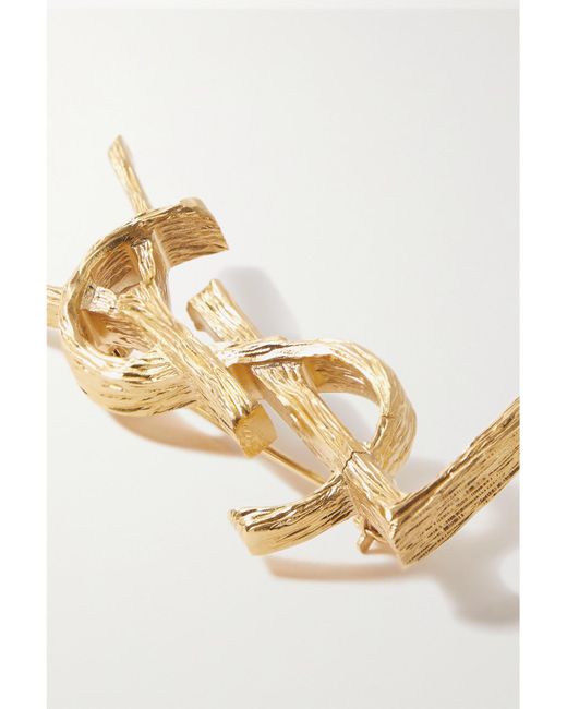 Saint Laurent White Tone Brooch