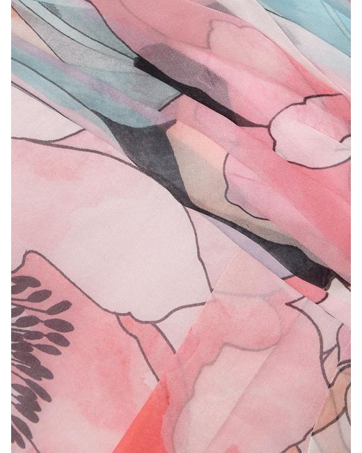 Rebecca Vallance Pink Strapless Gathered Floral-Print Silk-Organza Midi Dress