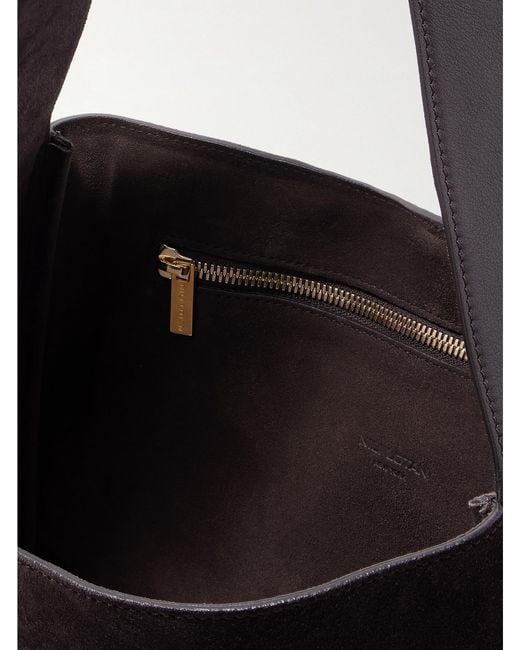 Nili Lotan Black Anita Suede And Leather Shoulder Bag