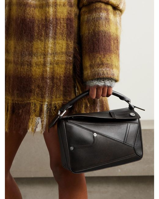 Loewe Black Puzzle Panta Small Textured-Leather Shoulder Bag