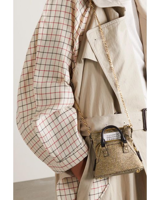 Maison Margiela 5ac Classique Baby Metallic Herringbone Leather Shoulder Bag  in Natural | Lyst