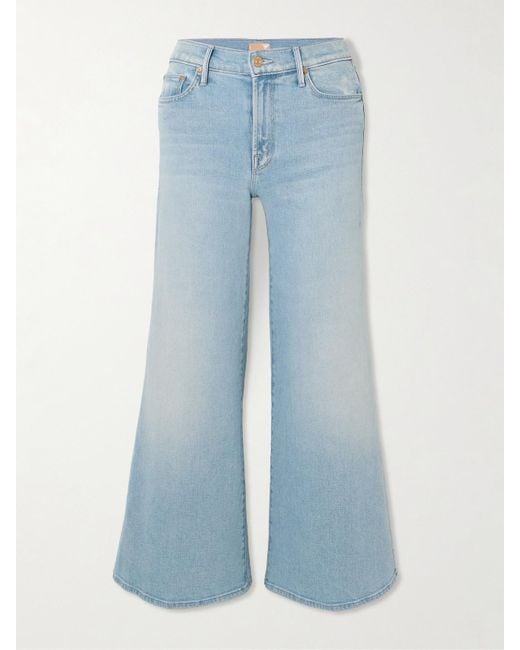 Mother Blue The Twister Flood Hoch Sitzende Jeans Mit Weitem Bein