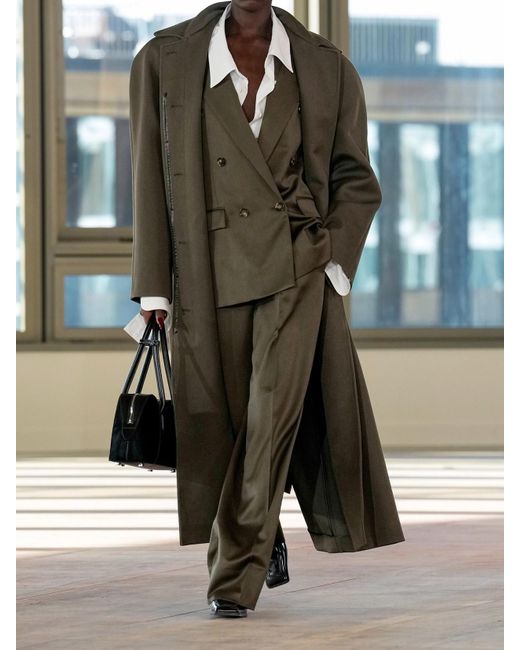Stella McCartney Green Double-Breasted Wool-Crepe Blazer