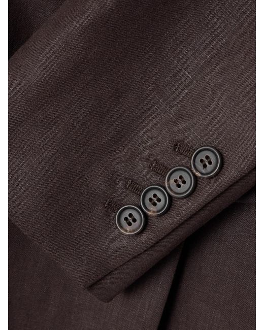 Brunello Cucinelli Black Doppelreihiger Blazer Aus Leinen