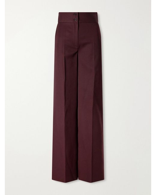 Altuzarra Purple Rudy Wool Straight-Leg Pants