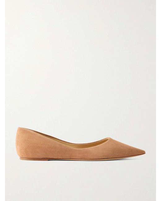 Gabriela Hearst Natural Devil Suede Ballet Flats
