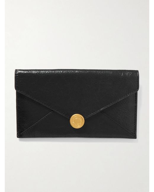 Dries Van Noten Black Medium Textured-Leather Clutch