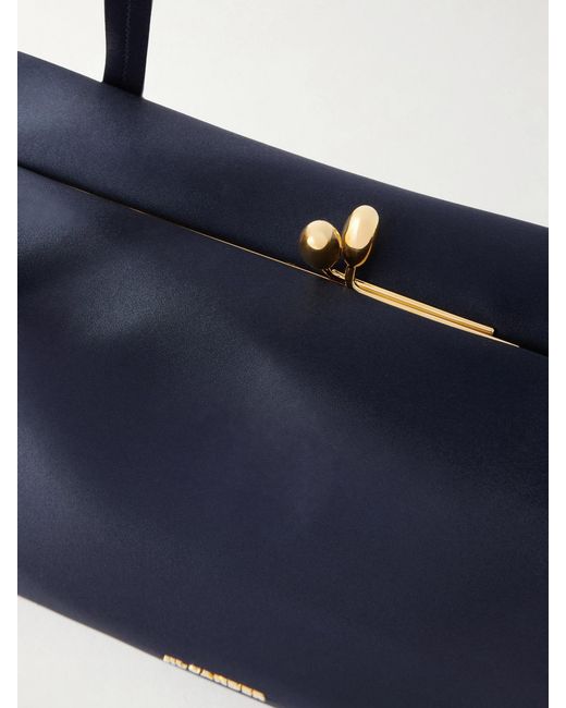 Jil Sander Blue Goji Pillow Satin Shoulder Bag