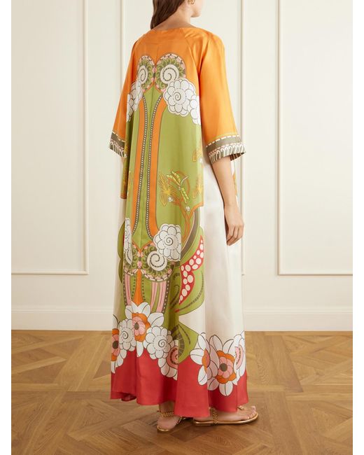 LaDoubleJ Multicolor Muumuu Belted Printed Silk-Twill Maxi Dress