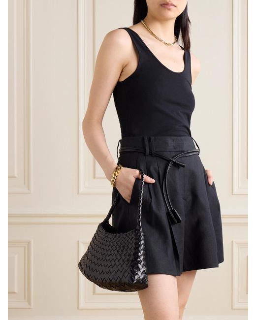 Dragon Diffusion Black Rosanna Mini Woven Leather Tote