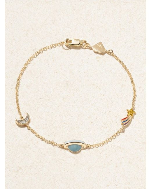 Alison Lou Natural Nightsky By The Yard Armband Aus 14 Karat Mit Emaille