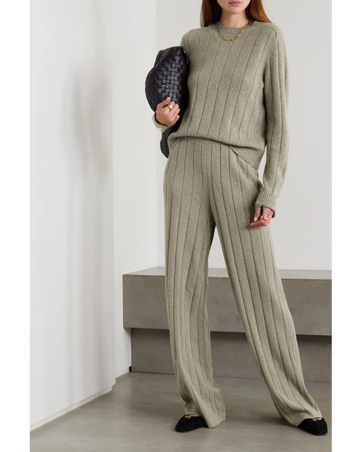 Loro Piana Natural Ribbed Cashmere Sweater